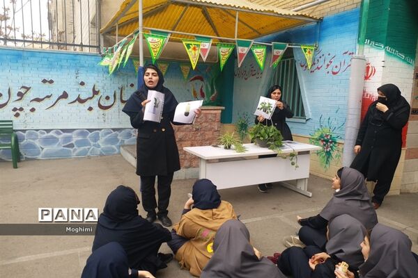 آموزش کاشت و نگهداری گیاهان آپارتمانی در دبیرستان نرجس منطقه ۱۳