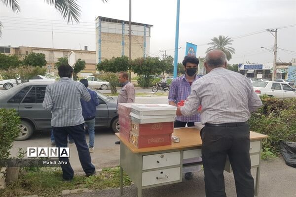 برپایی ایستگاه صلواتی ویژه نیمه شعبان توسط دانش‌آموزان هنرستان کاردانش دکتر حسابی بهبهان