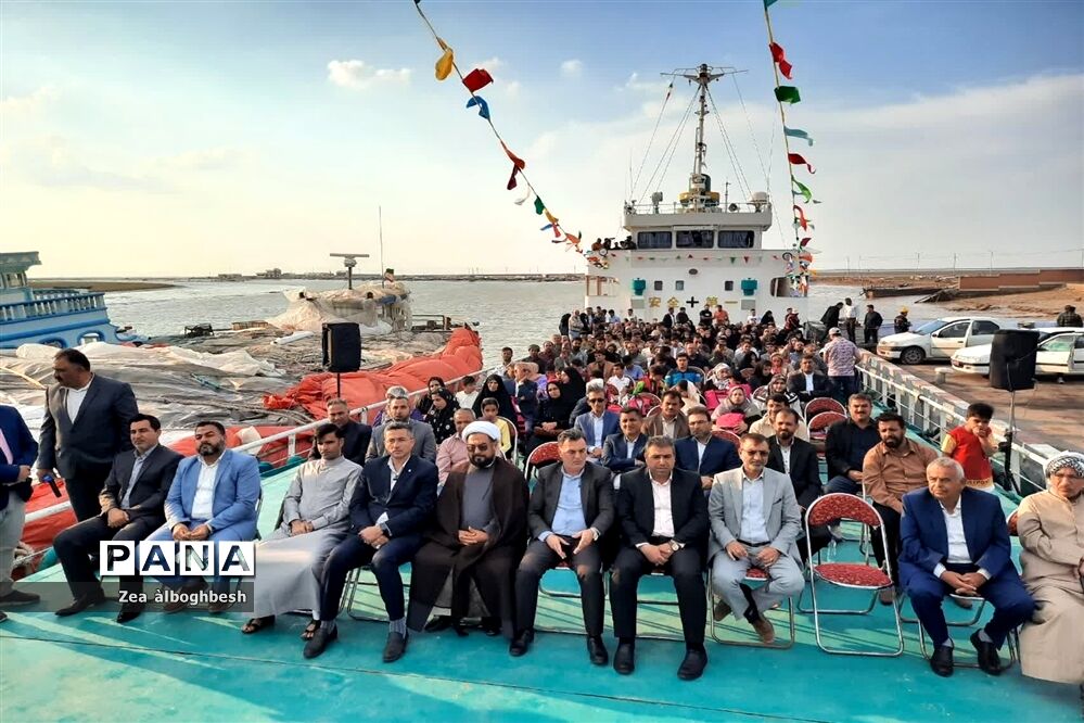 برگزاری مراسم جشن نوروزگاه شهرستان شادگان بر روی عرشه کشتی شایما 