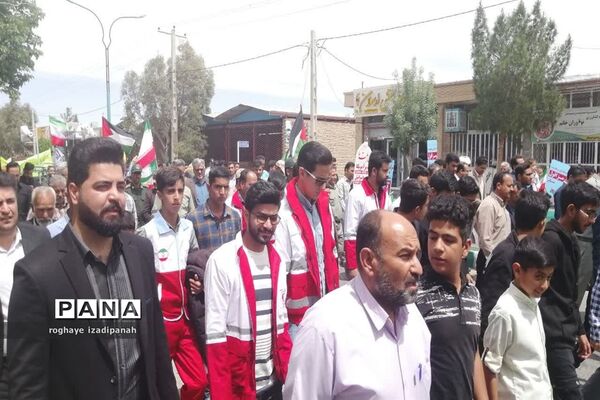 حضور پرشور مردم شهرستان خاتم در راهپیمایی روز قدس