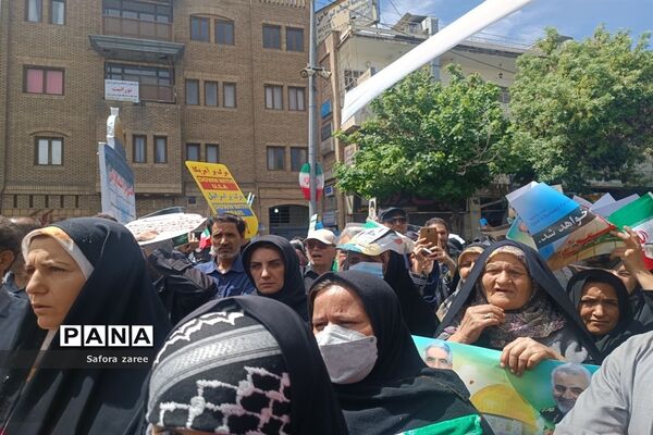 حضور باشکوه مردم و مسئولان سازمان دانش‌آموزی استان فارس در راهپیمایی روز قدس