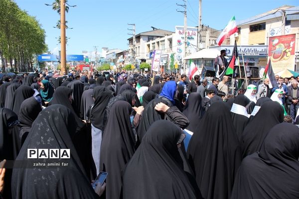 راهپیمایی پرشکوه مردم شریف شهرستان نور در روز قدس