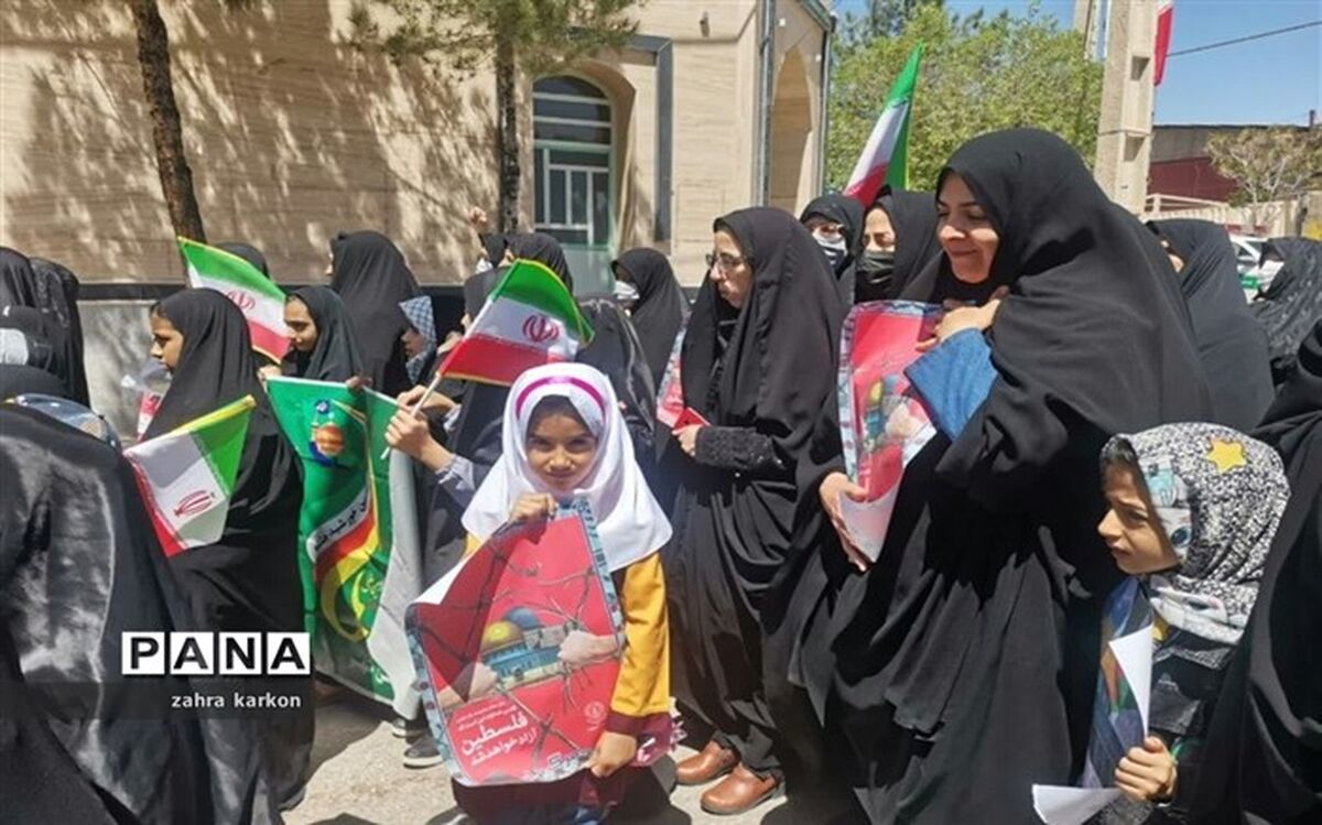 روایت دانش‌آموز خبرنگار پانا از راهپیمایی روز جهانی قدس در بیرجند/ فیلم