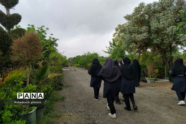 بازدید دانش‌آموزان دبیرستان نوشین بختیاری از گلخانه آلاله بخش جوادآباد بمناسبت هفته مشاغل