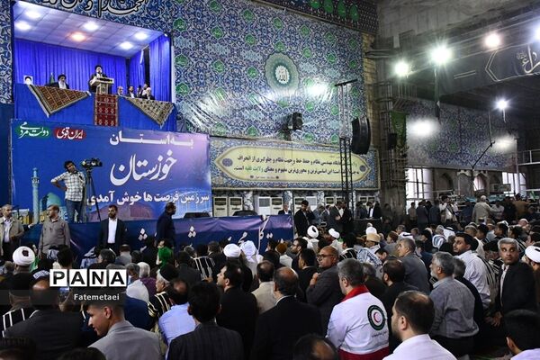 حضور پرشور مردم ولایتمدار استان خوزستان در دیدار با رئیس  جمهور