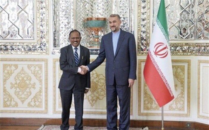 دیدار و گفتگوی مشاور امنیت ملی هند با وزیر امور خارجه