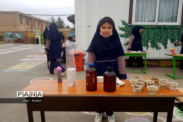 برپایی بازارچه فروش تولیدات دانش‌آموزان دبستان علامه حلی بیرجند