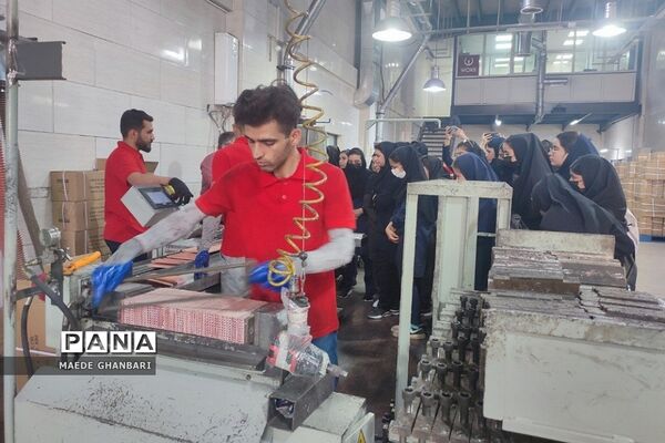 بازدید دانش‌آموزان هنرستان پروین اعتصامی از کارخانه پندار تحریر شهرستان پردیس