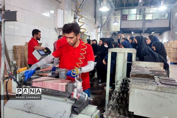 بازدید دانش‌آموزان هنرستان پروین اعتصامی از کارخانه پندار تحریر شهرستان پردیس