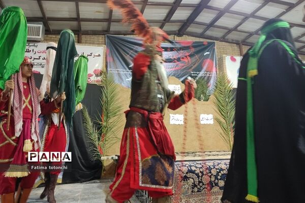 اجتماع فرزندان حسینی ومادران زینبی با اجرای گروه تعزیه چهارده معصوم (ع) در محله سعدی