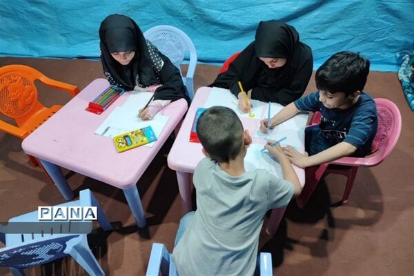 برپایی موکب حسینی با همت نوجوانان کرجی