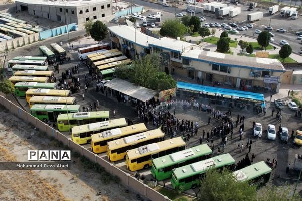 مراسم بدرقه کاروان زیارتی اربعین حسینی ازاسلامشهربه مرز مهران