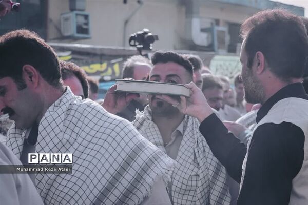 مراسم بدرقه کاروان زیارتی اربعین حسینی ازاسلامشهربه مرز مهران