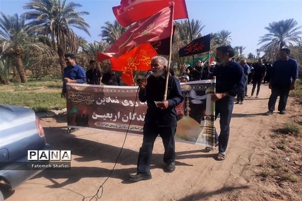 پیاده‌روی نمادین اربعین حسینی در روستای باقر آباد بافق