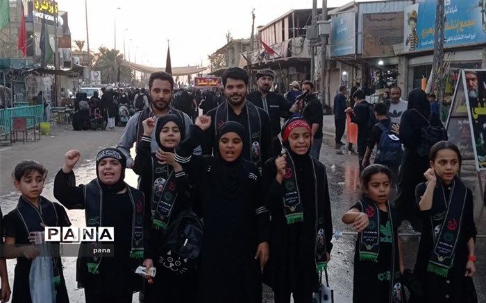 اجرای ویژه برنامه دانش‌آموزی نذر قدم‌های رقیه (س) در مسیر نجف تا کربلا