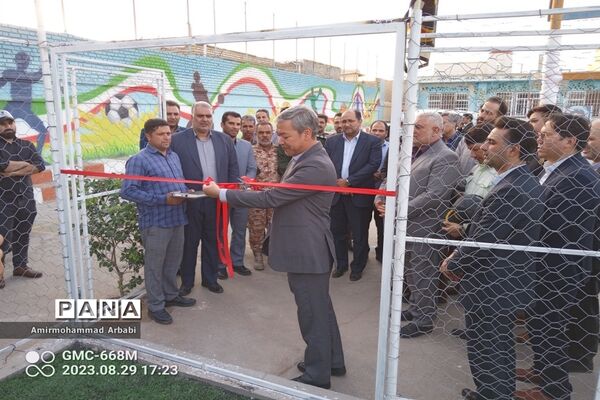افتتاح زمین‌چمن‌ مصنوعی متوسطه اول آموزشگاه نمونه شهید عباد عسکری تربت‌جام