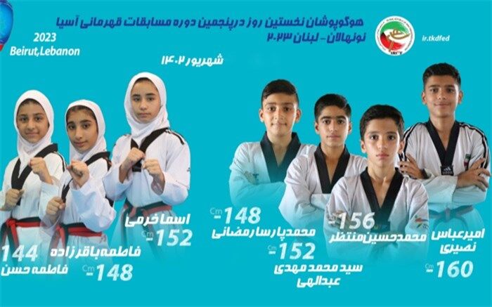 رقابت 7 تکواندوکار ایران در روز اول قهرمانی نونهالان آسیا