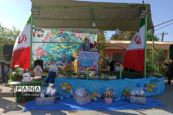 نواختن زنگ آغاز تحصیل شکوفه‌ها در دبستان پروین اعتصامی آبادان