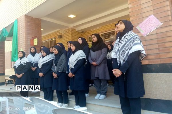 مراسم نمادین زنگ ایثار و مقاومت و بازگشایی آموزشگاه قلم چی در شهرستان بن