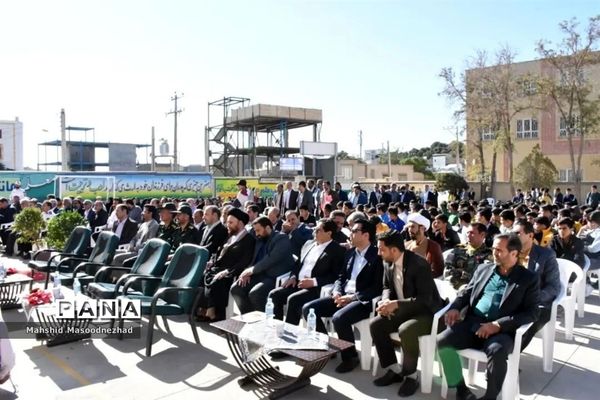 آیین نواختن زنگ مهر و مقاومت وَ مهر مهدوی در هنرستان علامه طباطبایی شهرستان تربت حیدریه