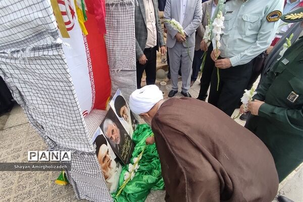 صبحگاه مشترک دانش‌آموزی در مدرسه علی‌بن موسی‌الرضا شهرستان قرچک