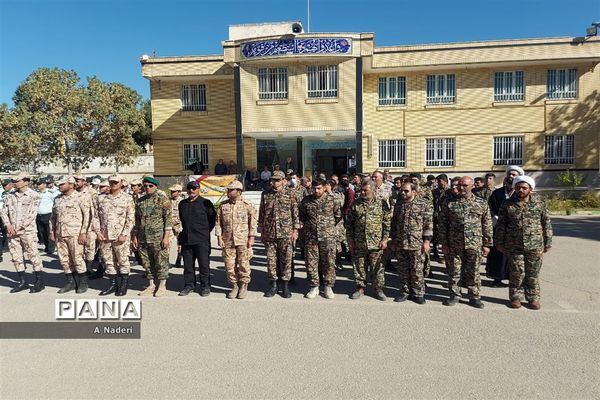 صبحگاه مشترک نیروهای مسلح به‌مناسبت هفته دفاع مقدس شهرستان شیروان