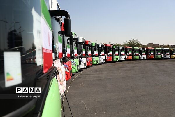 آیین بهره‌برداری از طرح نوسازی حمل و نقل عمومی تهران