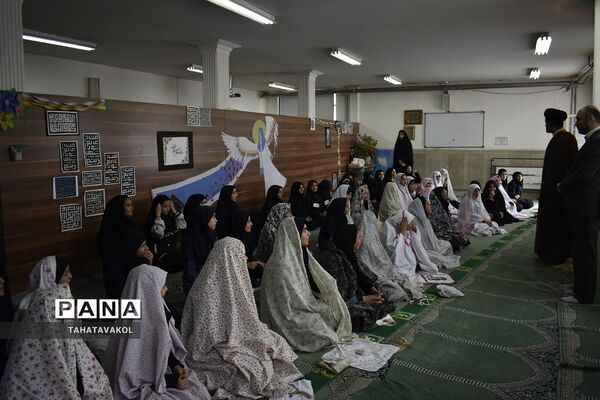 آیین زنگ نماز دبیرستان دخترانه الزهرا بومهن