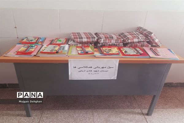 سیل مهربانی دانش‌آموزان دبستان شهید‌آریایی