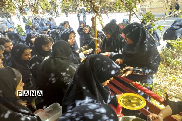 پخش نذری به‌مناسبت ولادت حضرت رسول اکرم (ص) و امام جعفر صادق (ع) در دبیرستان مهشید مصلی‌نژاد
