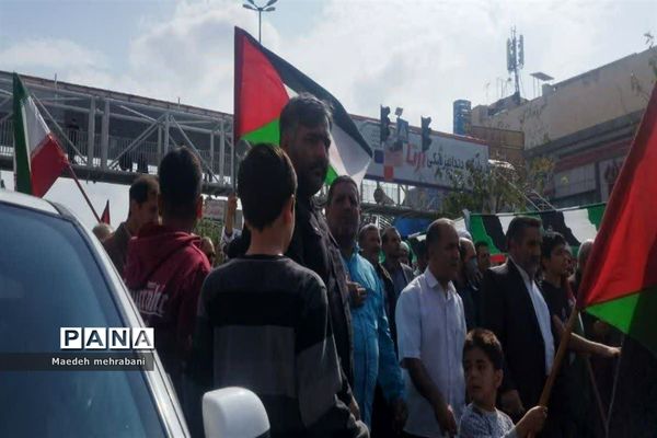 راهپیمایی مردم شهرستان قرچک در حمایت از مردم مظلوم فلسطین