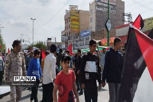 راهپیمایی مردم شهرستان قرچک در حمایت از مردم مظلوم فلسطین