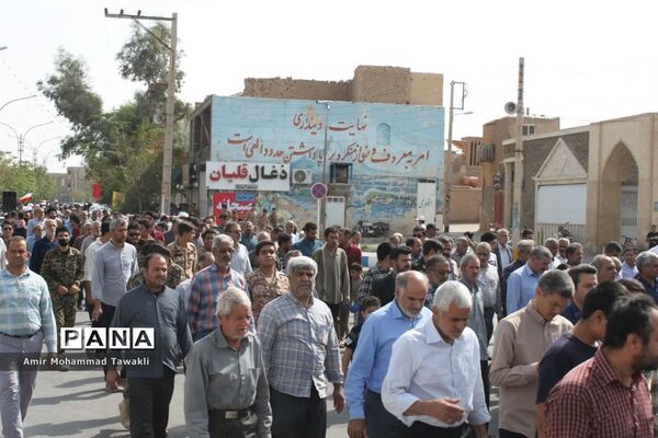 صلابت شعار کودکان و نوجوانان بافقی در حمایت از فلسطین