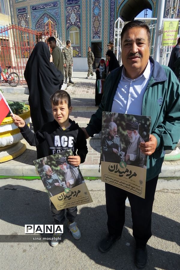 برگزاری راهپیمایی برای حمایت از کودکان فلسطینی در بجنورد