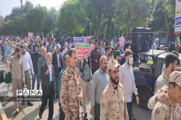 پیاده‌روی حمایت از غزه در شهرستان رباط‌کریم