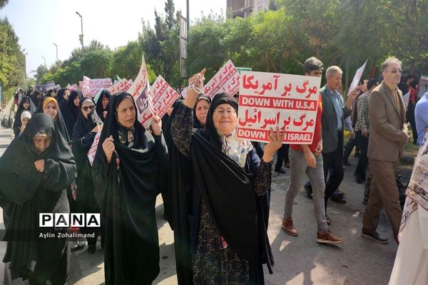 پیاده‌روی حمایت از غزه در شهرستان رباط‌کریم