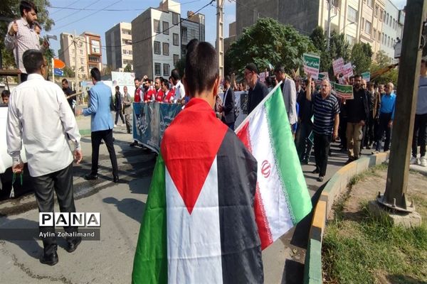 پیاده‌روی حمایت از غزه در شهرستان رباط‌کریم