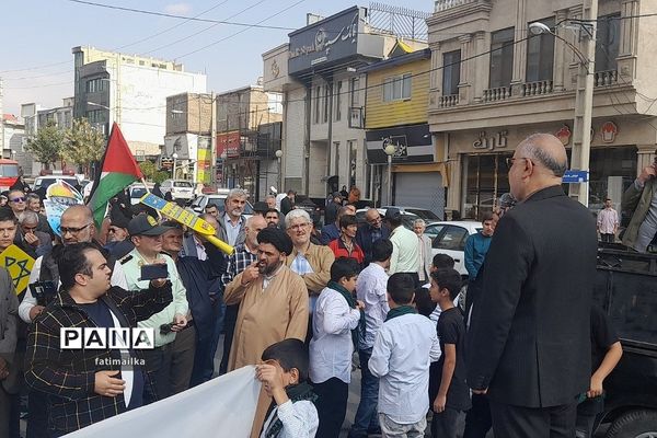 راهپیمایی مردم شهرستان فیروزکوه در حمایت از مردم مظلوم فلسطین