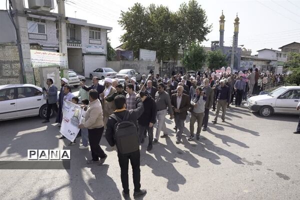 راهپیمایی حمایت از مردم مظلوم غزه در شهرستان میاندورود
