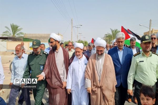 راهپیمایی مردم خراسان جنوبی در حمایت از عملیات طوفان الاقصی