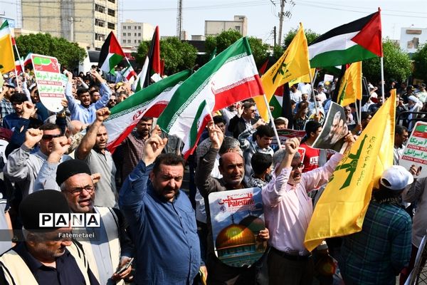 حضور پرشور مردم اهواز در راهپیمایی طوفان الاقصی