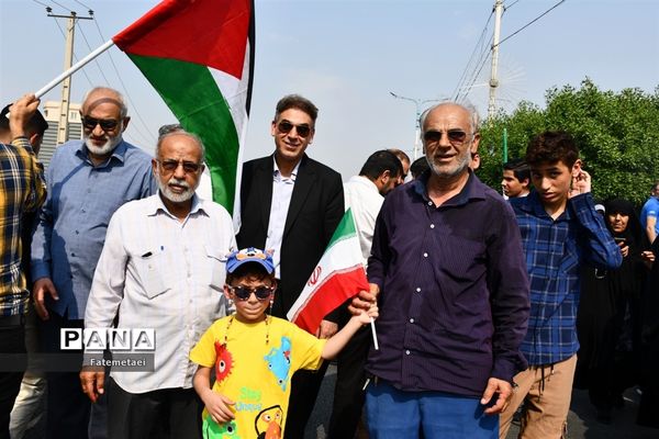 حضور پرشور مردم اهواز در راهپیمایی طوفان الاقصی