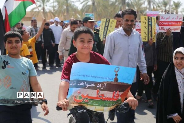 حمایت مردم اهرم از جبهه مقاومت در فلسطین