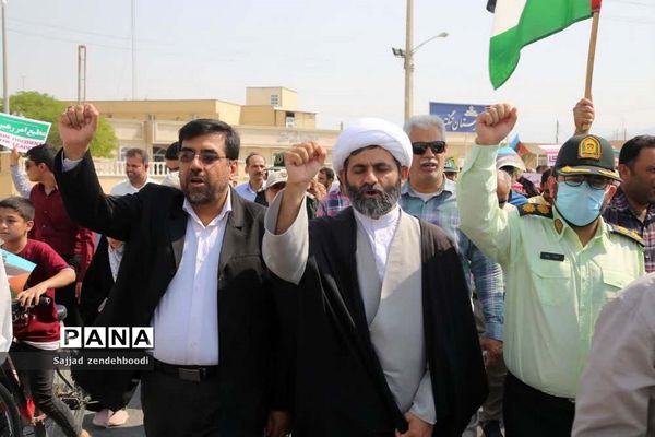 حمایت مردم اهرم از جبهه مقاومت در فلسطین