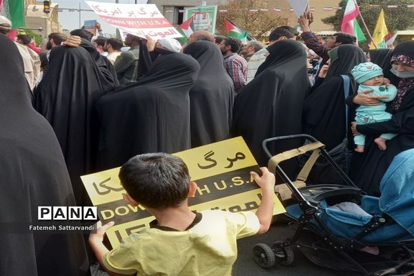 حضور کودکان و نوجوانان قمی در راهپیمایی حمایت از ملت فلسطین