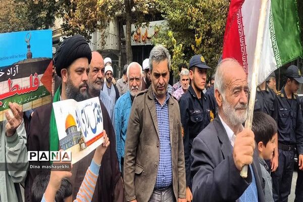 راهپیمایی محکومیت جنایات رژیم کودک‌کش صهیونیستی و شکرانه مبارزان فلسطین در شهرستان گلپایگان