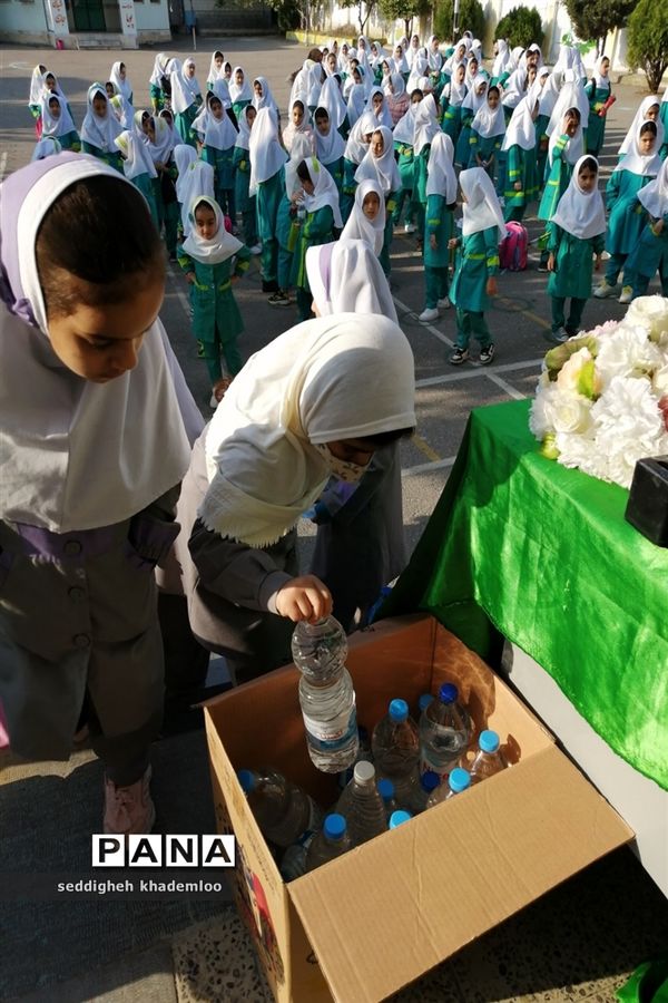 حمایت دانش‌آموزان دبستان شهیدان حجازی گلوگاه از مردم مظلوم غزه