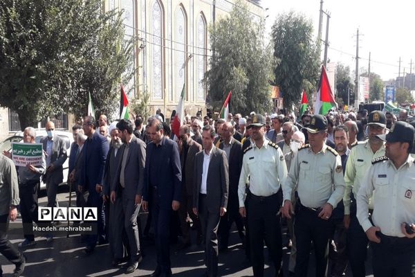 راهپیمایی مردم شهرستان قرچک علیه رژیم صهیونستی