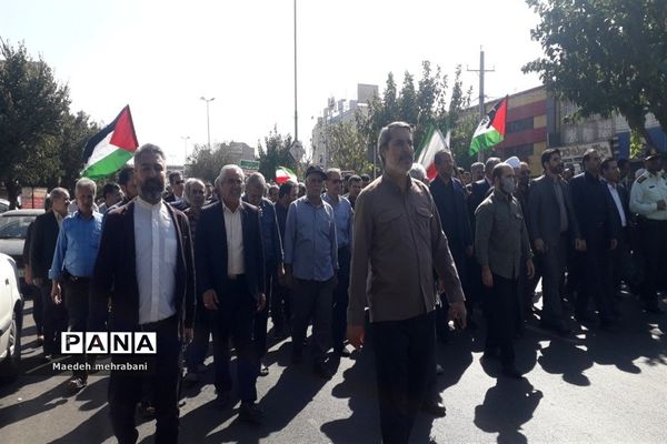 راهپیمایی مردم شهرستان قرچک علیه رژیم صهیونستی