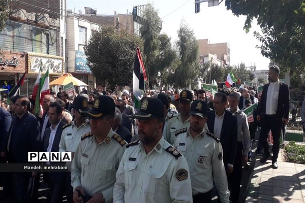 راهپیمایی مردم شهرستان قرچک علیه رژیم صهیونستی